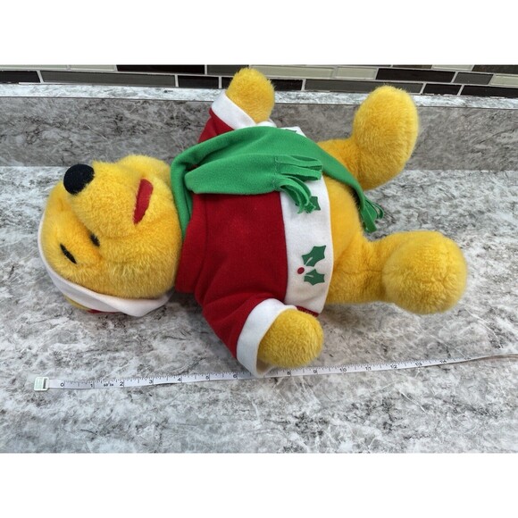 Vintage 1996 Mattel Winnie the Pooh Christmas Winter Plush Disney Hat Scarf 15" - Picture 7 of 7